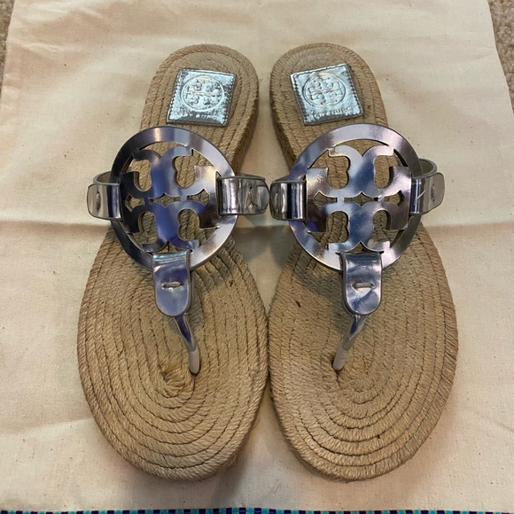 Tory Burch Miller Espadrille Sandal, Metallic Silver - Picture 4 of 4